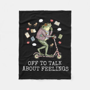 Off to talk about feeling funny frog counselorOff Fleece Blanket