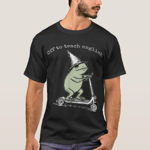 Off To Teach English Scooter Frog T-Shirt