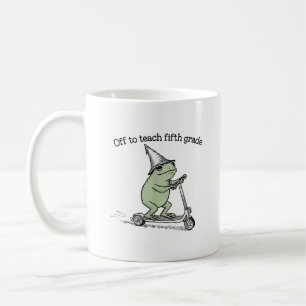 Off to Teach Fifth Grade Froggy Cute Frog Coffee Mug