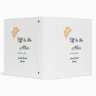 Off to the altar orange cap hat bridal shower name binder