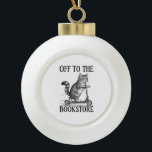 Off to The Bookstore Reading Bookworm Ceramic Ball Christmas Ornament<br><div class="desc">Off to The Bookstore Reading Bookworm</div>