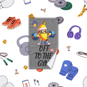 Off to the gym fitness, monogrammed   hand towel