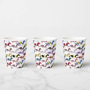 Off to the Horse Races Jockey Silk Pattern Paper Cups