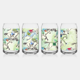 Off To The Races Drinking Glasses
