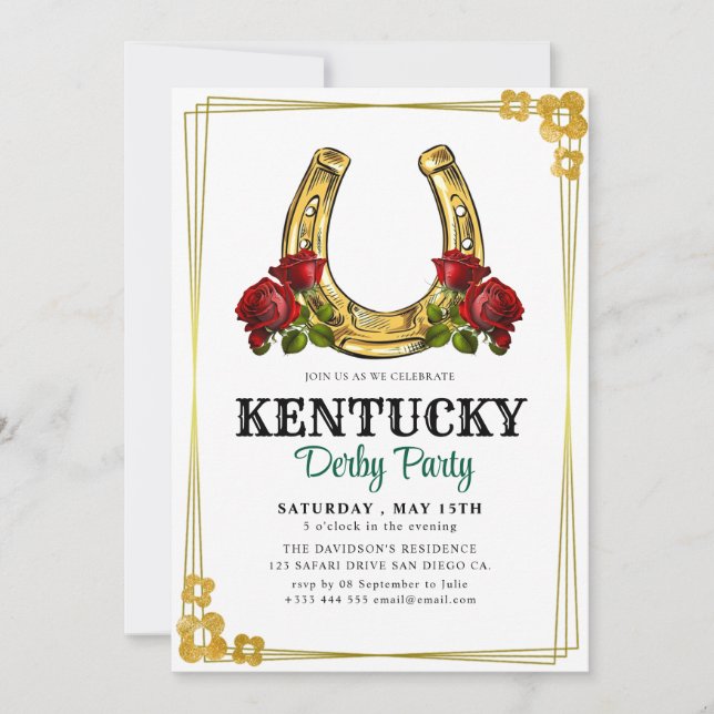 Off to the Races! Join Us for a Derby Party Invitation (Front)