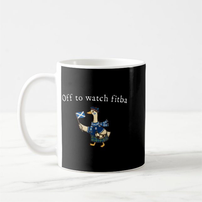 Off To Watch Fitba Scottish Goose Coffee Mug (Left)