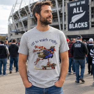 Off To Watch Rugby Funny Pukeko Tri-Blend Shirt