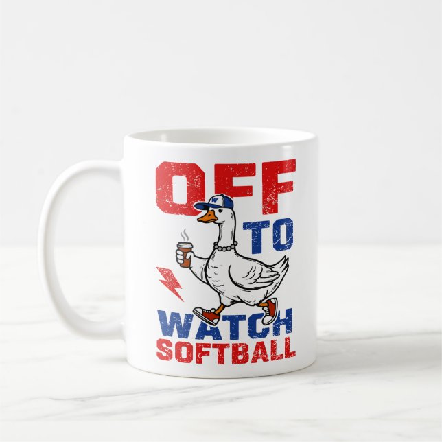 Off To Watch Softball Coffee Mug (Left)