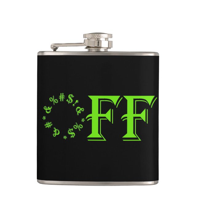 Off Vinyl Wrapped Flask (Front)