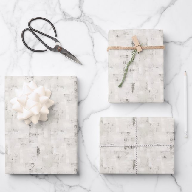 Off White Abstract Paint  Wrapping Paper Sheet (Front)