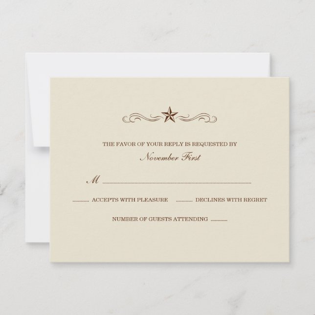 Off-white and Brown Western RSVP (NO BORDER) (Front)