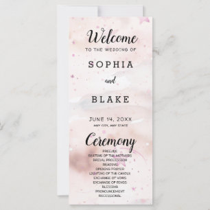 Off White, Blush and Purple Stars Wedding Program