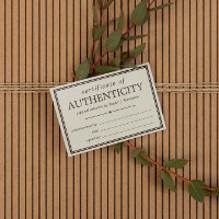 Off-White & Brown Certificate of Authenticity