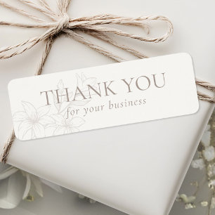 Off-White Chic Floral Minimal Packaging Label
