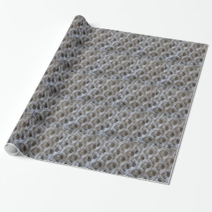 Off-White Coloured Crochet Fabric Look Wrapping Paper