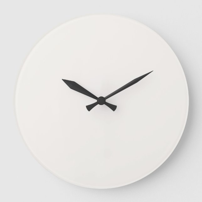 off white, cream, ecru, warm white  large clock (Front)