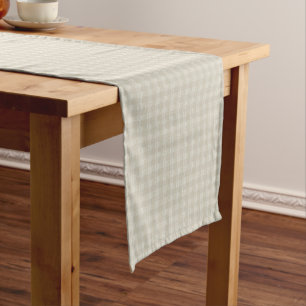Off White Farmhouse Style Gingham Checks   Long Table Runner