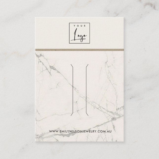 OFF WHITE GREY MARBLE TEXTURE HAIR CLIP DISPLAY CA BUSINESS CARD (Front)