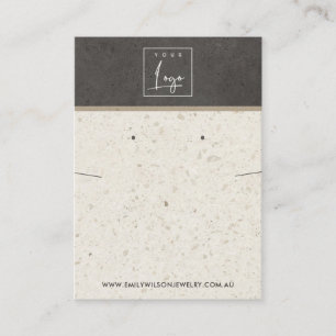 OFF WHITE GREY TERRAZZO NECKLACE EARRING DISPLAY BUSINESS CARD