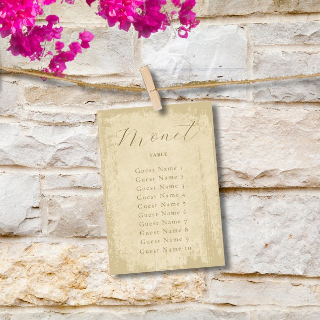 Off-White Grunge Edge Table Name Seating Chart Number (Creator Uploaded)