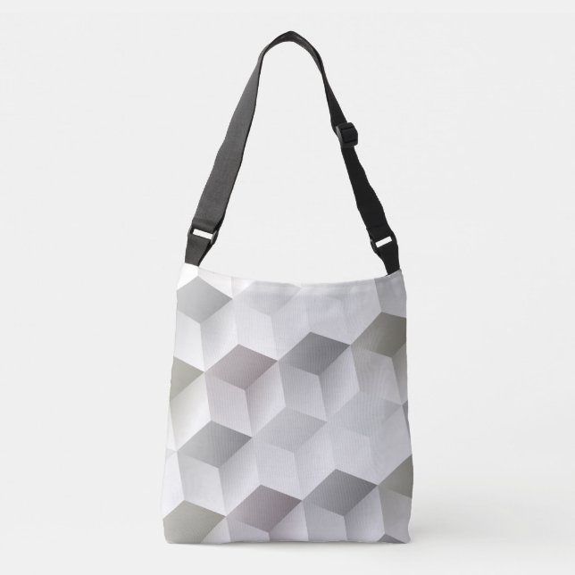 Off White Inspired Absract Cubic 3D Crossbody Bag (Front)