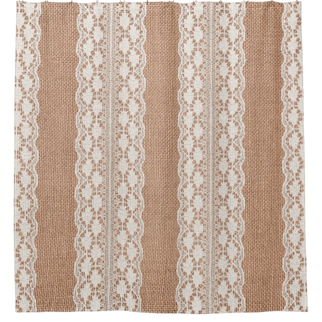 Off-White Lace on Brown Burlap Texture (Front)