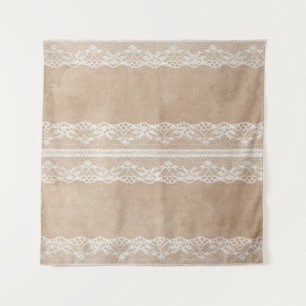 Off-White Lace on Vintage Paper Texture with subtl Tapestry