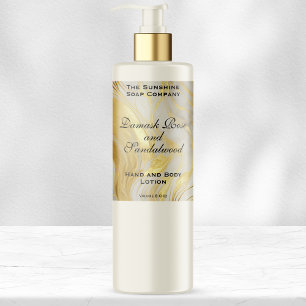Off White Marble Gold Foil Cosmetics Bottle Label