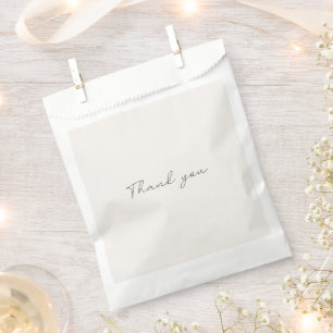 off-white, milk white, warm white Thank you Favour Bag