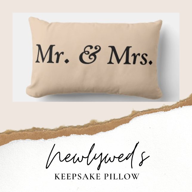 Off White Mr Mrs Wedding Accent Pillow (Creator Uploaded)
