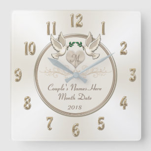 Off White Personalized Wedding Gifts Wedding Clock