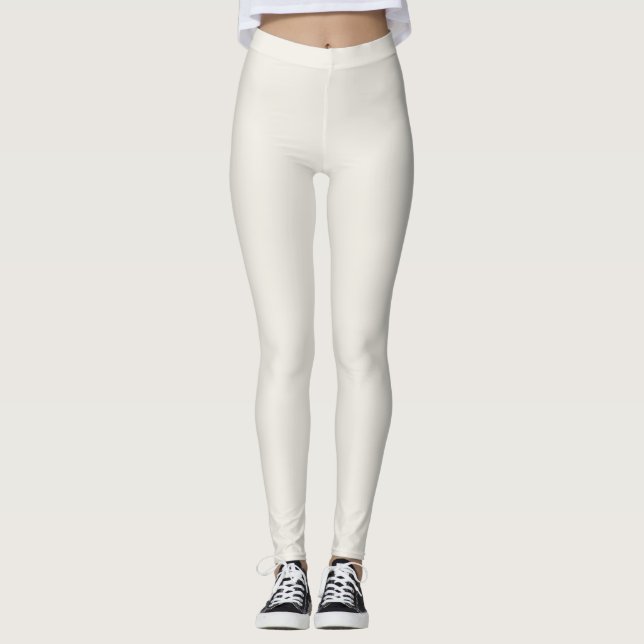 Off White Solid Colour Pairs 2022 Popular Hue Leggings (Front)