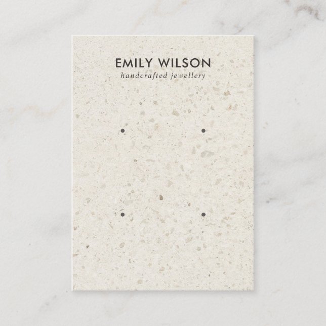 OFF WHITE TERRAZZO 2 STUD EARRING DISPLAY CARD (Front)