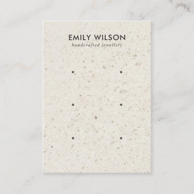 OFF WHITE TERRAZZO 3 STUD EARRING DISPLAY CARD (Front)