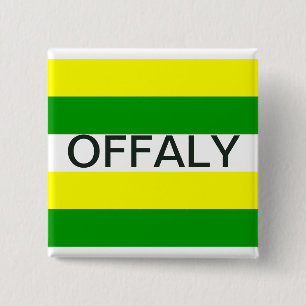 Offaly Silk Ribbon Flag 2 Inch Square Button