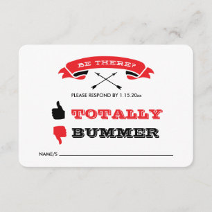 Offbeat Wedding RSVP - Black and Red Card