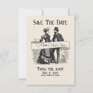 Offbeat Wedding Save the Date, Victorian Date