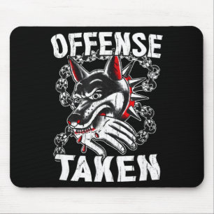 Offence Taken Meme Funny Dog Funny Halloween Mouse Pad