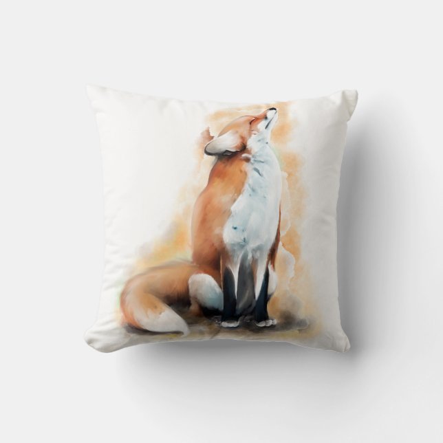 Offended fox. throw pillow (Front)