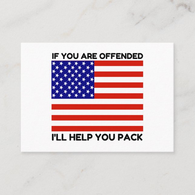 Offended USA Flag Help Business Card (Front)