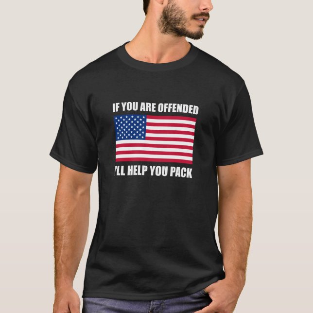 Offended USA Flag Help Pack T-Shirt (Front)