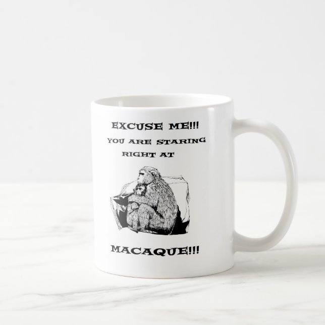 offensive humor Funny Macaque monkey Coffee Mug (Right)