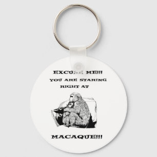 offensive humour Funny Macaque monkey Keychain