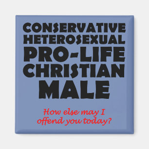 Offensive Prolife Male Christian Fridge Magnet