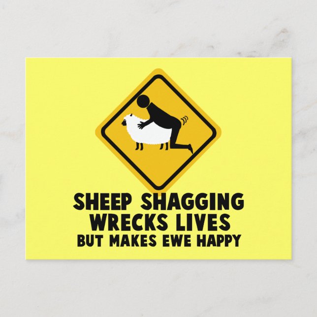 Offensive sheep postcard (Front)