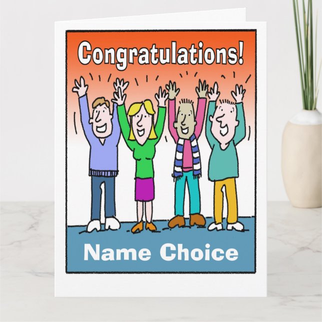 Offer Congratulations and Personalise with Name Card (Front)