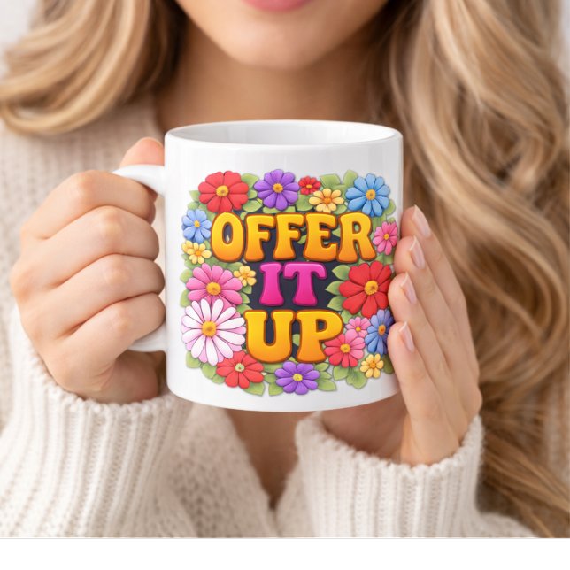 OFFER IT UP 1960's Floral Vibe Coffee Mug (Creator Uploaded)