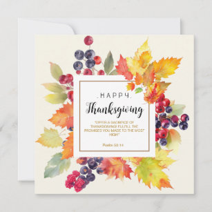 Offer the Sacrifice of Thanksgiving  Holiday Card