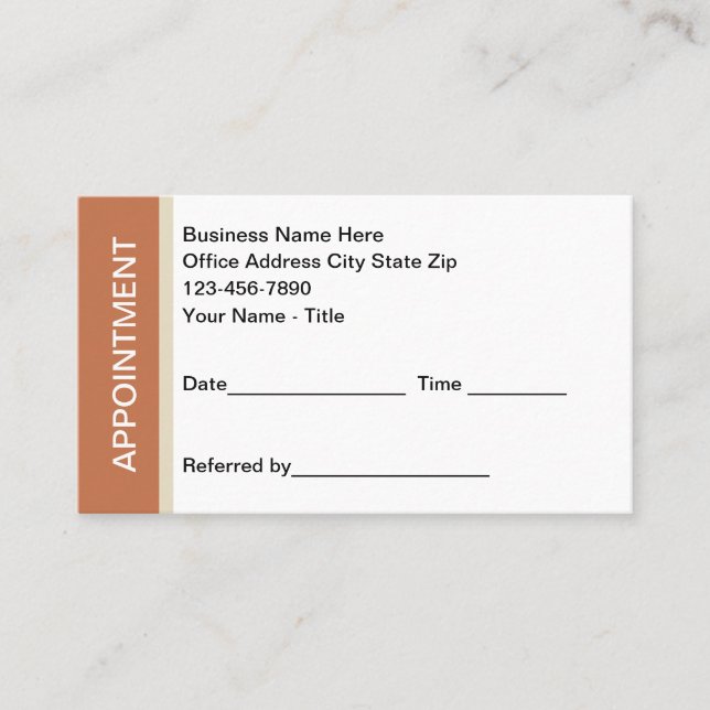 Office Appointment Cards European Colours (Front)