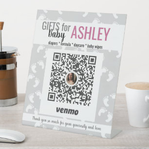 Office Baby Shower Ideas Venmo Pedestal Sign